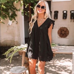 Black Eyelet Romper/Dress!